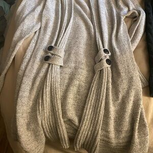 Elegant Gray Cardigan with Button Details